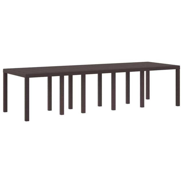 Berkfield Home Garden Table Brown 300x100x73 cm Poly Rattan - Size: 300 x 100 x 73 cm - image 1