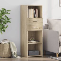 Berkfield Home Highboard Sonoma Oak 40x42.5x124 cm Engineered Wood in Brown - thumbnail 1