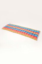 Homescapes Garden Bench Cushion Luxury 3 Seat Cotton Multi Striped Indoor Outdoor Pad - thumbnail 1