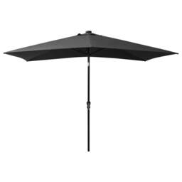 Berkfield Home Parasol with LEDs & Steel Pole Anthracite 2x3 m in Black - thumbnail 3