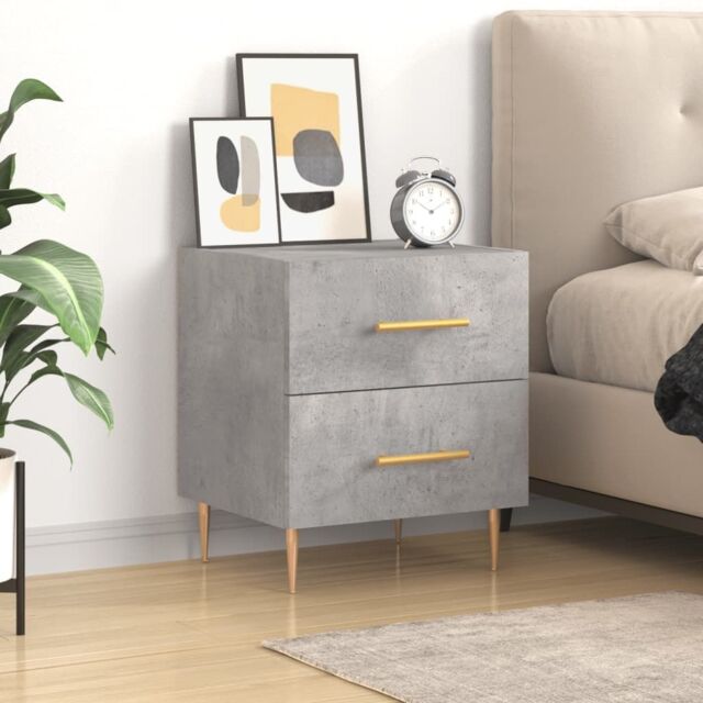 Berkfield Home Bedside Cabinet Concrete Grey 40x35x47.5 cm Engineered Wood - image 1