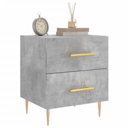 Berkfield Home Bedside Cabinet Concrete Grey 40x35x47.5 cm Engineered Wood - thumbnail 3