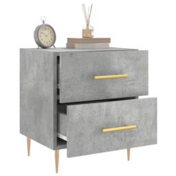 Berkfield Home Bedside Cabinet Concrete Grey 40x35x47.5 cm Engineered Wood - thumbnail 4