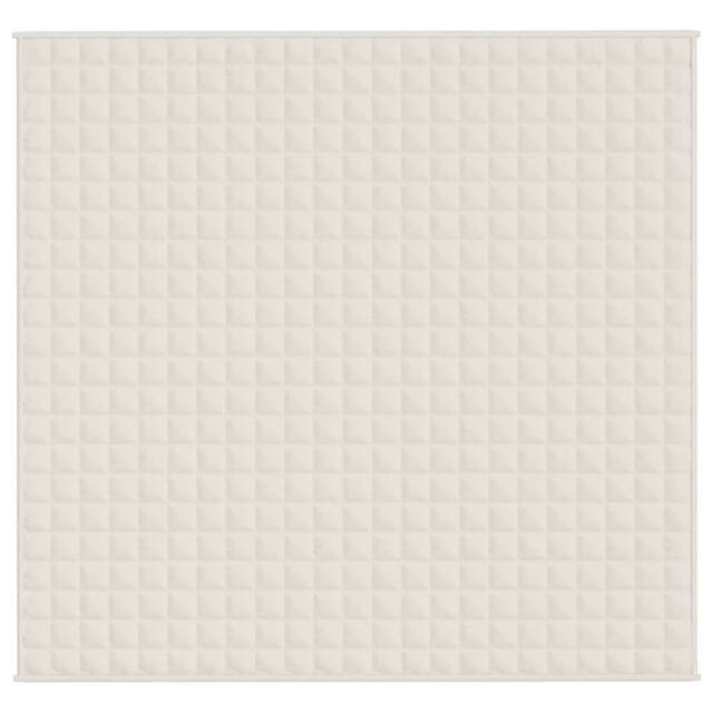 Berkfield Home Soft Weighted Blanket Light Cream 220x240 cm King 15 kg Fabric - image 1