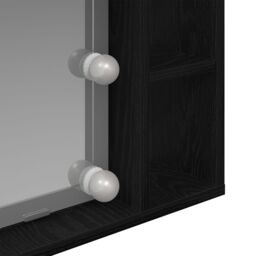 Berkfield Home LED Mirror Cabinet - Black Oak - 76x15x55 cm - Made of Engineered Wood - Size: 76 x 15 x 55 cm - thumbnail 9