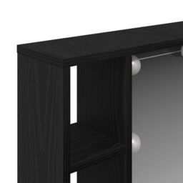 Berkfield Home LED Mirror Cabinet - Black Oak - 76x15x55 cm - Made of Engineered Wood - Size: 76 x 15 x 55 cm - thumbnail 8