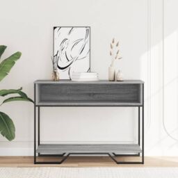 Berkfield Home Console Table Grey Sonoma 100x35x74.5 cm Engineered Wood - thumbnail 3