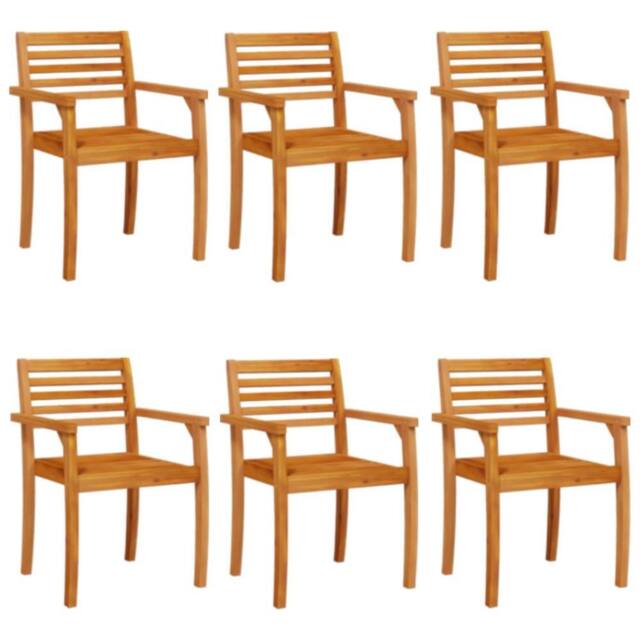 Berkfield Home Garden Chairs 6 pcs 59x55x85 cm Solid Wood Acacia in Tan - Size: 59 x 55 x 85 cm - image 1