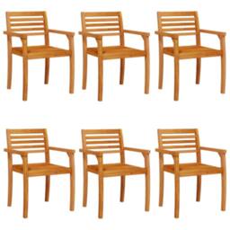 Berkfield Home Garden Chairs 6 pcs 59x55x85 cm Solid Wood Acacia in Tan - Size: 59 x 55 x 85 cm - thumbnail 1