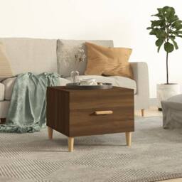 Berkfield Home Sturdy Coffee Table Brown Oak 50x50x40 cm Engineered Wood - Size: 50 x 50 x 40 cm - thumbnail 2