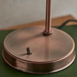 Loops Standing Floor & Table Lamp Set Aged Copper Glass Shade Retro Industrial Light - thumbnail 4