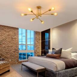 COMELY Sputnik Ceiling Lights, 6-Light Gold Adjustable Modern Ceiling Lights - thumbnail 4
