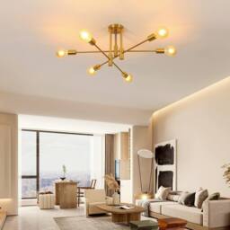 COMELY Sputnik Ceiling Lights, 6-Light Gold Adjustable Modern Ceiling Lights - thumbnail 5