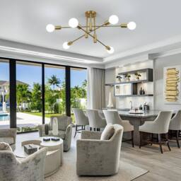 COMELY Sputnik Ceiling Lights, 6-Light Gold Adjustable Modern Ceiling Lights - thumbnail 3