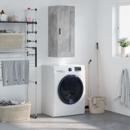 Berkfield Home Wall Mounted Cabinet Concrete Grey 34.5x34x90 cm Engineered Wood - thumbnail 1