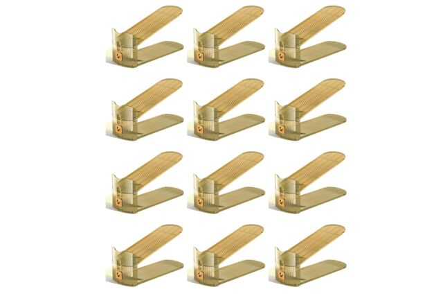Hygrad Built to Survive Acrylic Shoe Slots Organizer Wardrobe Stacker Space Saver Rack Holder in Gold - image 1
