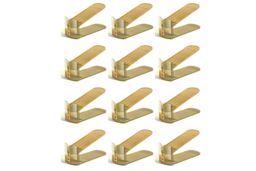 Hygrad Built to Survive Acrylic Shoe Slots Organizer Wardrobe Stacker Space Saver Rack Holder in Gold - thumbnail 1