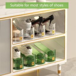 Hygrad Built to Survive Acrylic Shoe Slots Organizer Wardrobe Stacker Space Saver Rack Holder in Gold - thumbnail 2