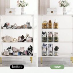 Hygrad Built to Survive Acrylic Shoe Slots Organizer Wardrobe Stacker Space Saver Rack Holder in Gold - thumbnail 3