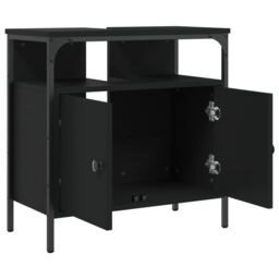 Berkfield Home Bathroom Sink Cabinet Black 60x30x60 cm Engineered Wood - Size: 60 x 30 x 60 cm - thumbnail 6