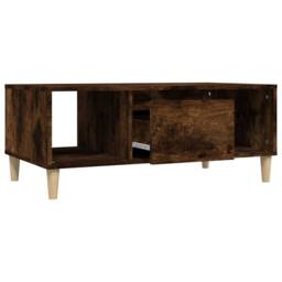 Berkfield Home Decorative Coffee Table Smoked Oak 90x50x36, 5 cm Engineered Wood in Brown - thumbnail 6