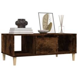 Berkfield Home Decorative Coffee Table Smoked Oak 90x50x36, 5 cm Engineered Wood in Brown - thumbnail 4