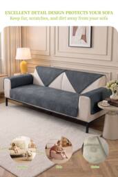 Garden Sanctuary Non-Slip Sofa Cover in Durable Polyester in Dark Grey - thumbnail 1