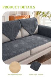 Garden Sanctuary Non-Slip Sofa Cover in Durable Polyester in Dark Grey - thumbnail 5
