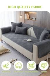 Garden Sanctuary Non-Slip Sofa Cover in Durable Polyester in Dark Grey - thumbnail 3