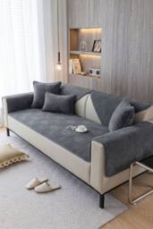 Garden Sanctuary Non-Slip Sofa Cover in Durable Polyester in Dark Grey - thumbnail 2