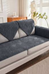 Garden Sanctuary Non-Slip Sofa Cover in Durable Polyester in Dark Grey - thumbnail 4