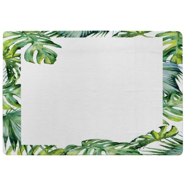 Benjamin Tate Design Botanical Leaves Border Designer Rug in Natural - Size: Large - image 1