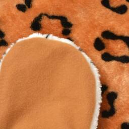 Berkfield Home Leopard Carpet Plush 139 cm Brown in Tan - Size: 100 cm diameter - thumbnail 1