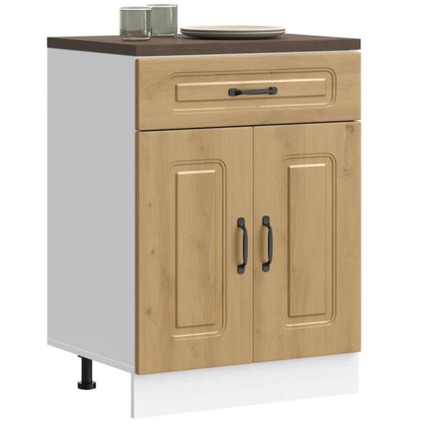 Berkfield Home Kitchen Base Cabinet Kalmar Artisan Oak Engineered Wood in Brown - image 1