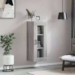 Berkfield Home Wall Mounted Cabinet Grey Sonoma 34.5x34x90 cm - thumbnail 3