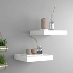 Berkfield Home Durable Floating Wall Shelves 2 pcs White 23x23.5x3.8 cm MDF - thumbnail 2