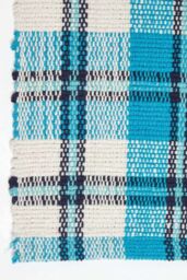 Homescapes Irvine Handwoven Blue Tartan 100% Cotton Rug - Size: 150 cm x 240 cm - thumbnail 3