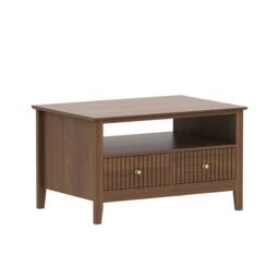 Melody Maison Fluted Four Drawer One Shelf Coffee Table - Hales Dark Wood Range in Dark Brown - thumbnail 9