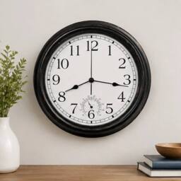 "SPETLEK 12"" GARDEN WALL CLOCK WITH THERMOMETER in Black - Size: 0.6m2" - thumbnail 3