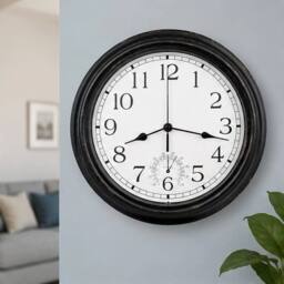 "SPETLEK 12"" GARDEN WALL CLOCK WITH THERMOMETER in Black - Size: 0.6m2" - thumbnail 4