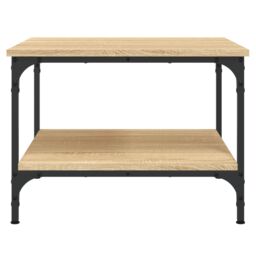 Berkfield Home Coffee Table Sonoma Oak 55x55x40 cm Engineered Wood in Brown - Size: 55 x 55 x 40 cm - thumbnail 4