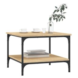 Berkfield Home Coffee Table Sonoma Oak 55x55x40 cm Engineered Wood in Brown - Size: 55 x 55 x 40 cm - thumbnail 3