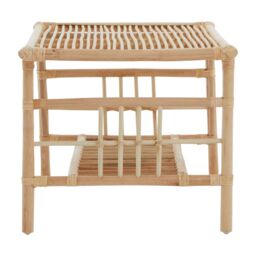 Orsina Elegant Rattan Rectangular Coffee Table With Glass Top, Versatile Cane Furniture, Sturdy Outdoor Table in Natural - thumbnail 3