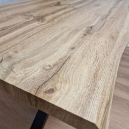 KOSY KOALA Durable Wooden Dining Table with X-Shaped Iron Legs, Curved Edge for Dining, Work, or Study (Length 140cm) in Brown - thumbnail 7