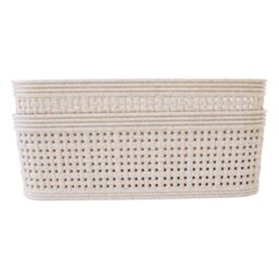 Libbi Lou Storage Baskets Woven Design - Set of 6 (19 x 13.5cm) in Beige - Size: 19 x 13.5 cm - thumbnail 7