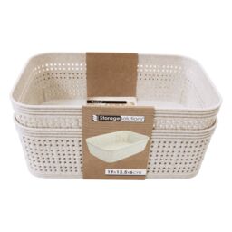 Libbi Lou Storage Baskets Woven Design - Set of 6 (19 x 13.5cm) in Beige - Size: 19 x 13.5 cm - thumbnail 2