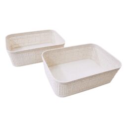 Libbi Lou Storage Baskets Woven Design - Set of 6 (19 x 13.5cm) in Beige - Size: 19 x 13.5 cm - thumbnail 5