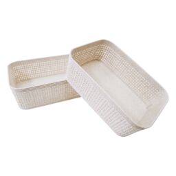 Libbi Lou Storage Baskets Woven Design - Set of 6 (19 x 13.5cm) in Beige - Size: 19 x 13.5 cm - thumbnail 4