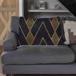 Benjamin Tate Design Gold Geometreic Lines Blanket in Natural - Size: 120 cm x 150 cm - thumbnail 2