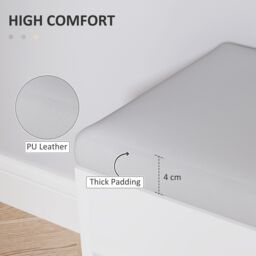 HOMCOM Sit-On Shoe Storage Unit w/ Hidden Compartment Handles in Cream - thumbnail 4